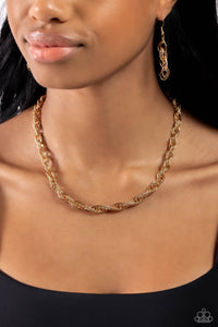 Braided Ballad - Gold Necklace - Paparazzi Accessories