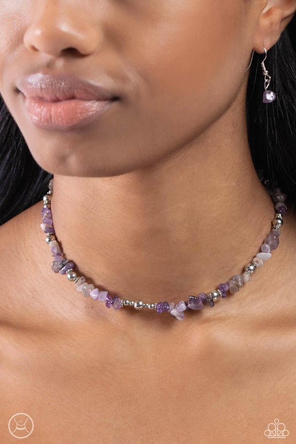 Carved Confidence - Purple Necklace - Paparazzi Accessories