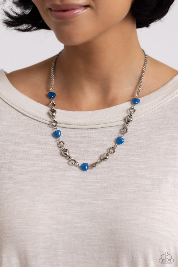 My HEARTBEAT Will Go On - Blue Necklace - Paparazzi Accessories