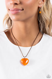 Serene Sweetheart - Orange Necklace - Paparazzi Accessories