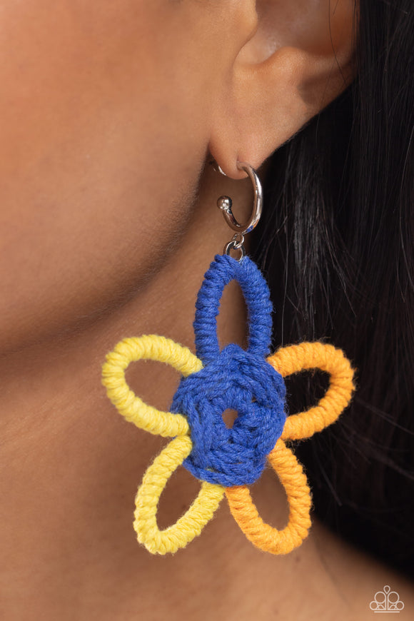 Spin a Yarn - Orange Earrings - Paparazzi Accessories