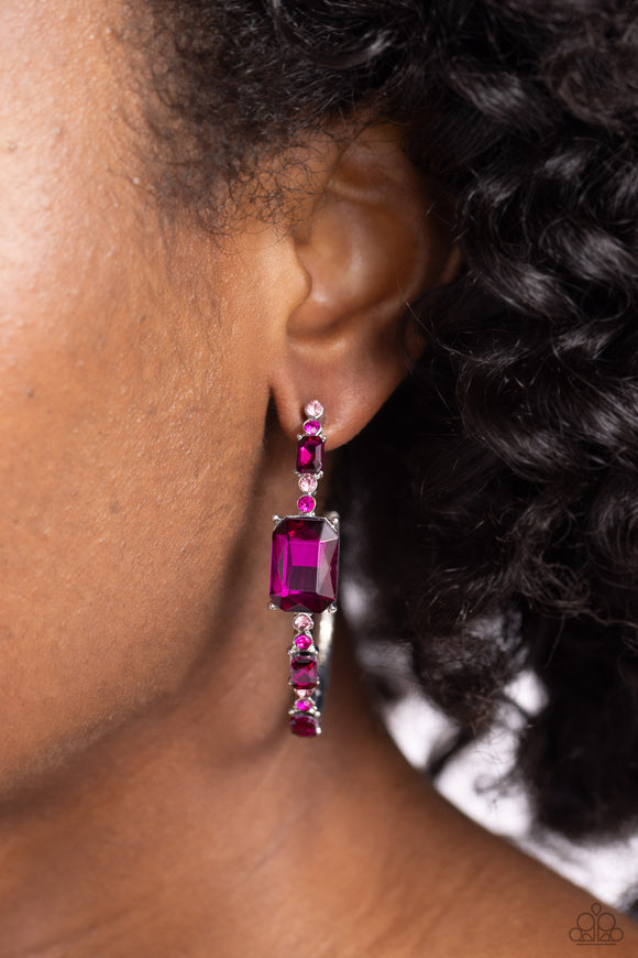 Elite Ensemble - Pink Earrings - Paparazzi Accessories