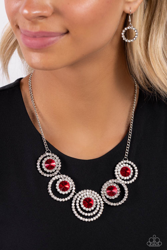 Dramatic Darling - Red Necklace - Paparazzi Accessories