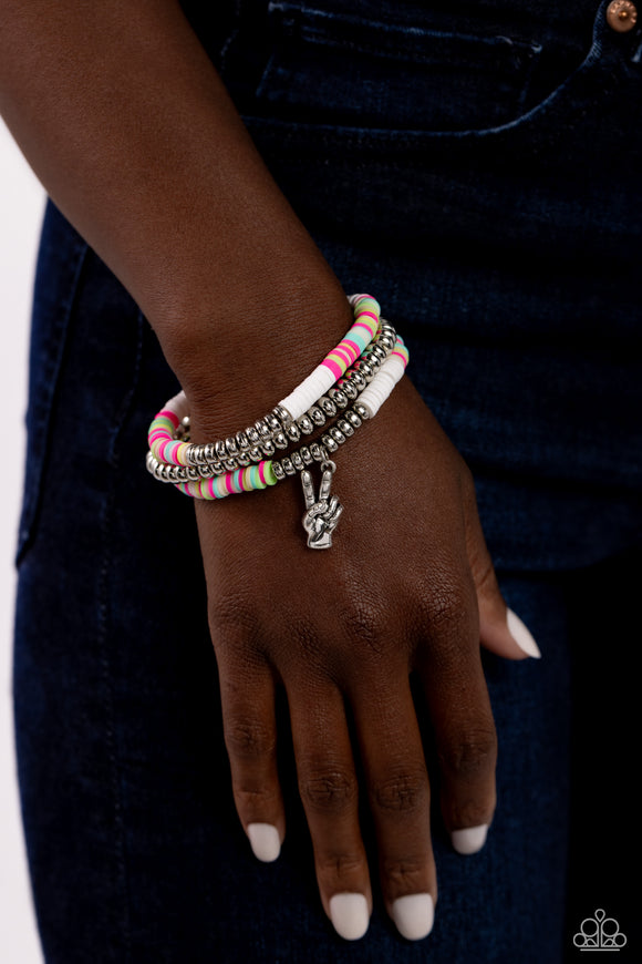 Peaceful Potential - White Bracelet - Paparazzi Accessories