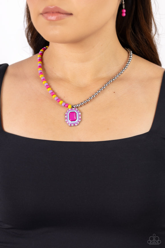 Contrasting Candy - Multi Necklace - Paparazzi Accessories