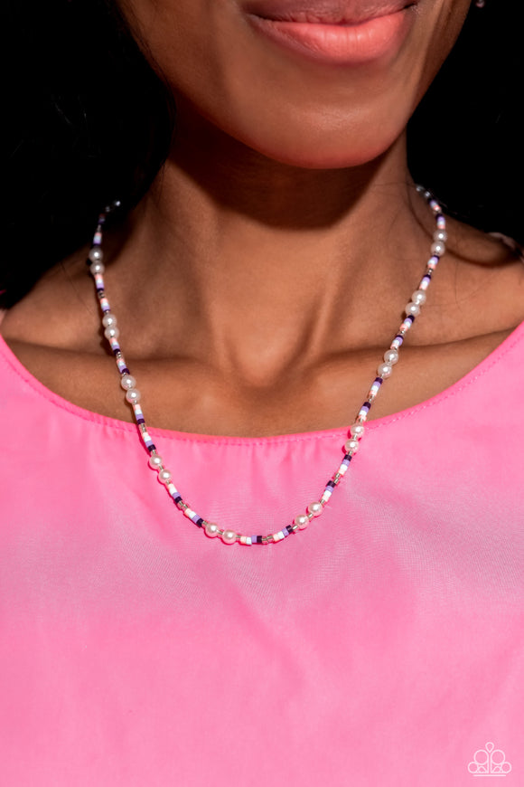 Colorblock Charm - Purple Necklace - Paparazzi Accessories
