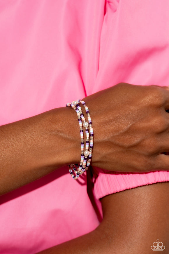 Colorblock Cache - Purple Bracelet - Paparazzi Accessories