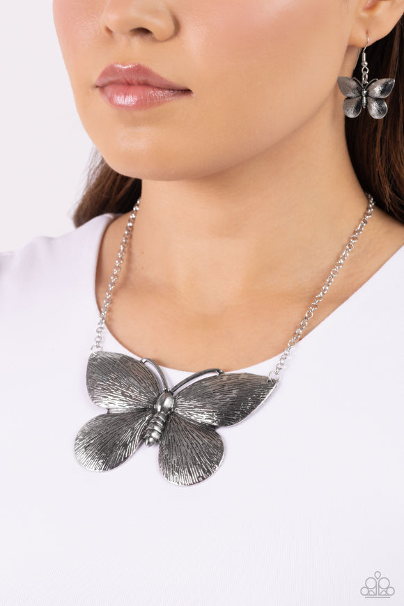 DRAWN to the Wind - Silver Necklace - Paparazzi Accessories