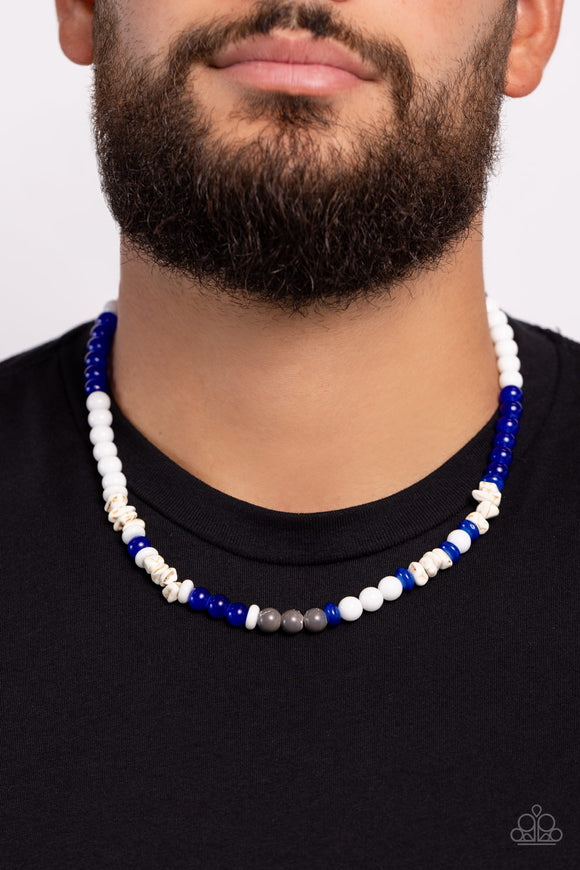Beaded Bravery - Blue Necklace - Paparazzi Accessories