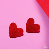 Sparkly Sweethearts - Red Post Earrings - Paparazzi Accessories