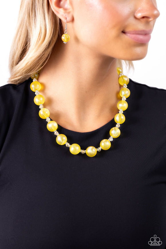 Timelessly Tantalizing - Yellow Necklace - Paparazzi Accessories