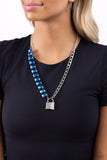 LOCK and Roll - Blue Necklace - Paparazzi Accessories