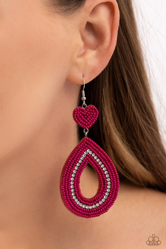 Now SEED Here - Pink Earrings - Paparazzi Accessories