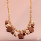 Sophisticated Squared - Brown Necklace - Paparazzi Accessories