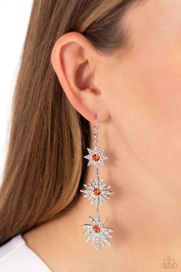 Stellar Series - Orange Earrings - Paparazzi Accessories