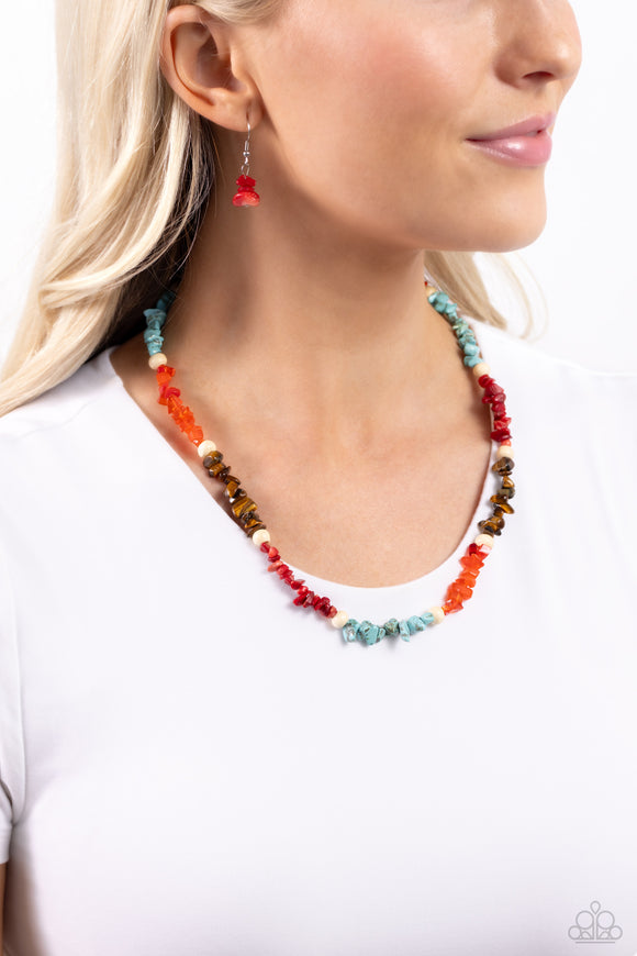 Soothing Stones - Red Necklace - Paparazzi Accessories