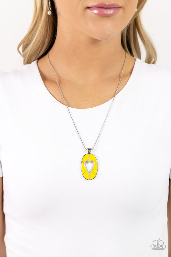 Airy Affection - Yellow Necklace - Paparazzi Accessories
