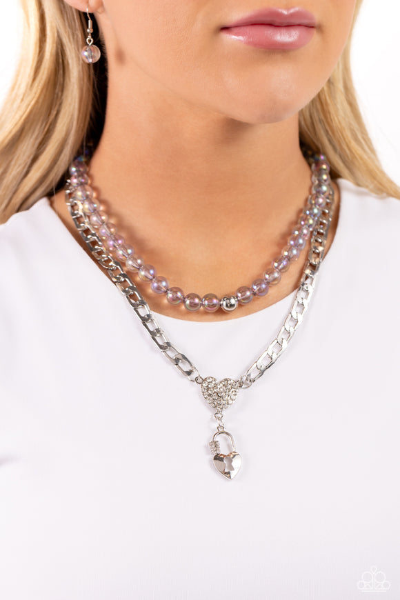 Turn Back the LOCK - Silver Necklace - Paparazzi Accessories