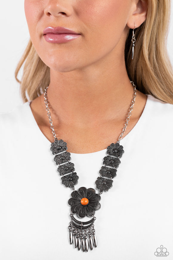 A La ROGUE - Orange Necklace - Paparazzi Accessories
