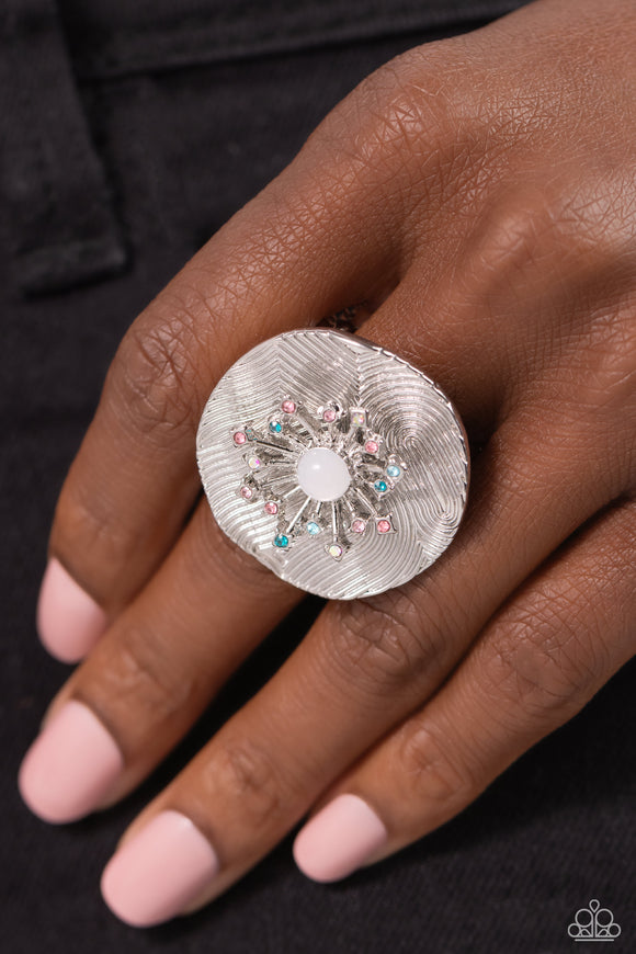 Seriously SUNBURST - White Ring - Paparazzi Accessories