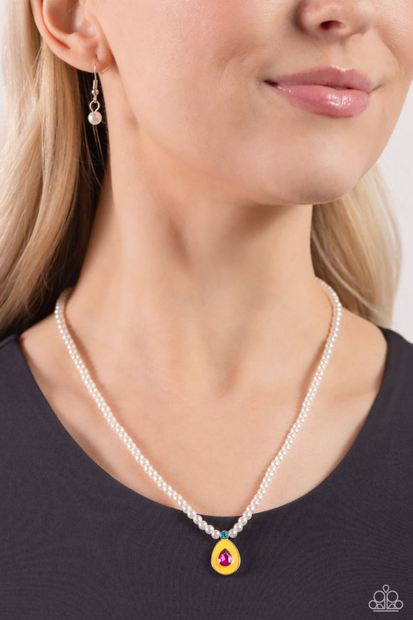 PEARL-demonium - Yellow Necklace - Paparazzi Accessories