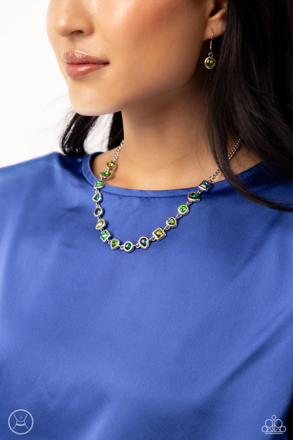 Abstract Admirer - Green Necklace - Paparazzi Accessories