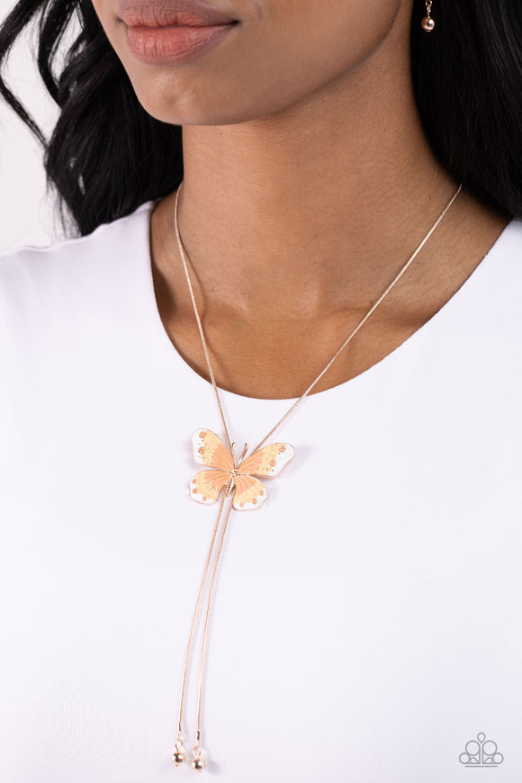 Suspended Shades - Rose Gold Necklace - Paparazzi Accessories