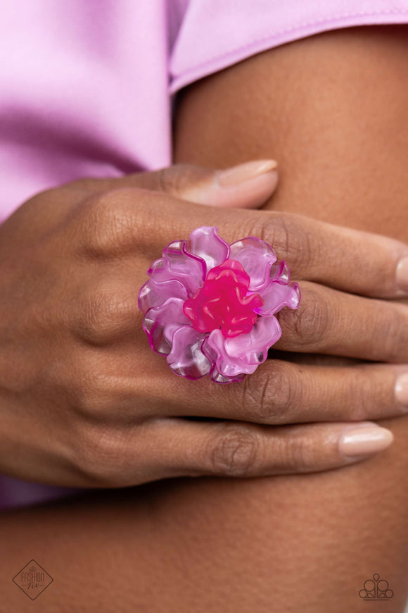 Lush Lotus - Pink Ring - Paparazzi Accessories