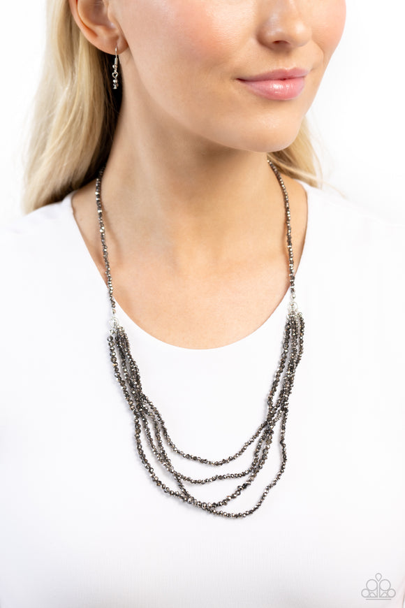 Candescent Cascade - Silver Necklace - Paparazzi Accessories