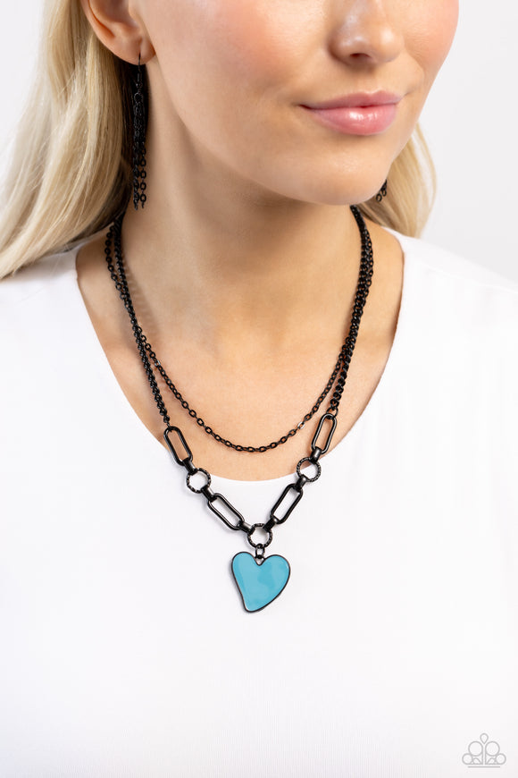 Carefree Confidence - Blue Necklace - Paparazzi Accessories