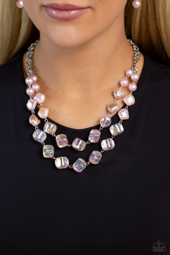 Eclectic Embellishment - Pink Necklace - Paparazzi Accessories