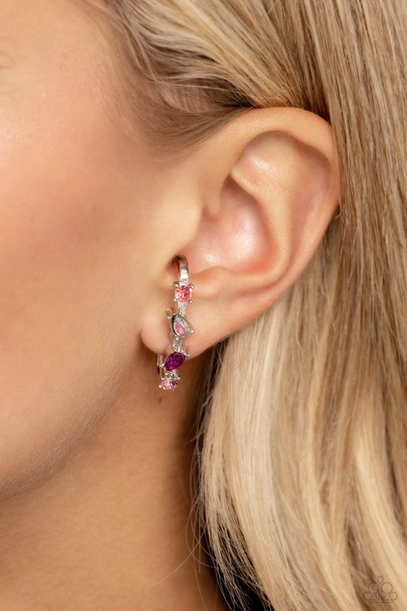 Trendy Twists - Pink Post Earrings - Paparazzi Accessories