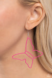 Soaring Silhouettes - Pink Earrings - Paparazzi Accessories