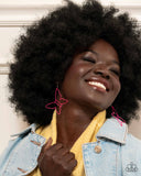 Soaring Silhouettes - Pink Earrings - Paparazzi Accessories