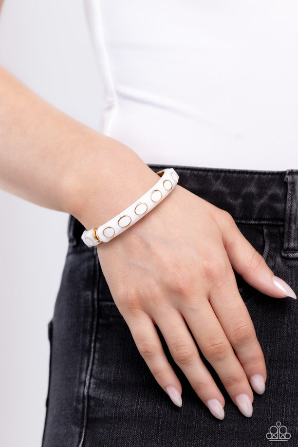 Delightful Diversion - White Bracelet - Paparazzi Accessories