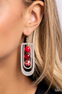 Layered Lure - Red Earrings - Paparazzi Accessories