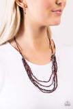 Candescent Cascade - Red Necklace - Paparazzi Accessories