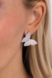 Butterfly Beholder - Silver Post Earrings - Paparazzi Accessories