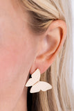 Butterfly Beholder - Gold Post Earrings - Paparazzi Accessories