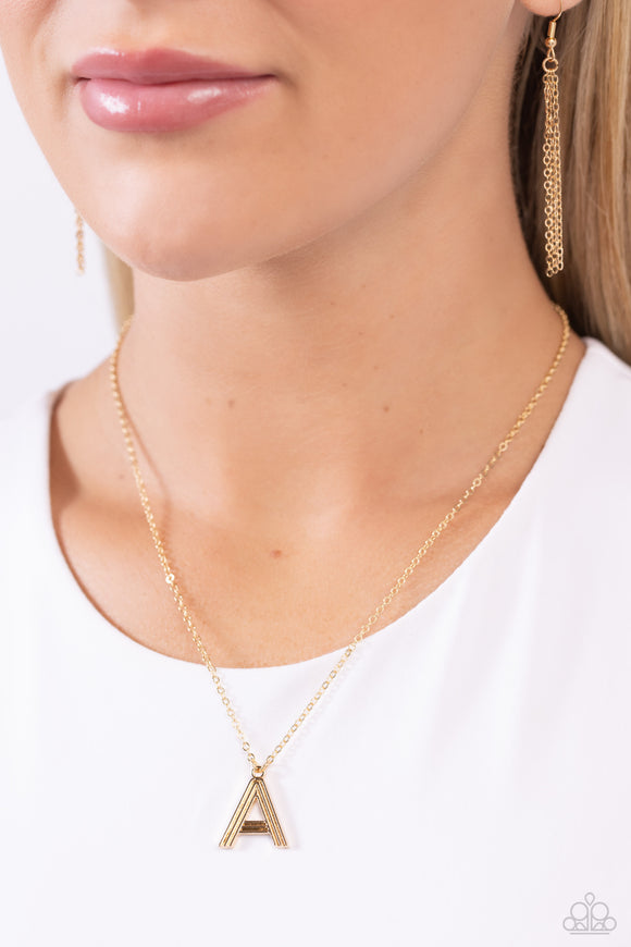 Leave Your Initials - Gold - A Necklace - Paparazzi Accessories