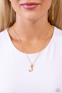 Leave Your Initials - Gold - J Necklace - Paparazzi Accessories