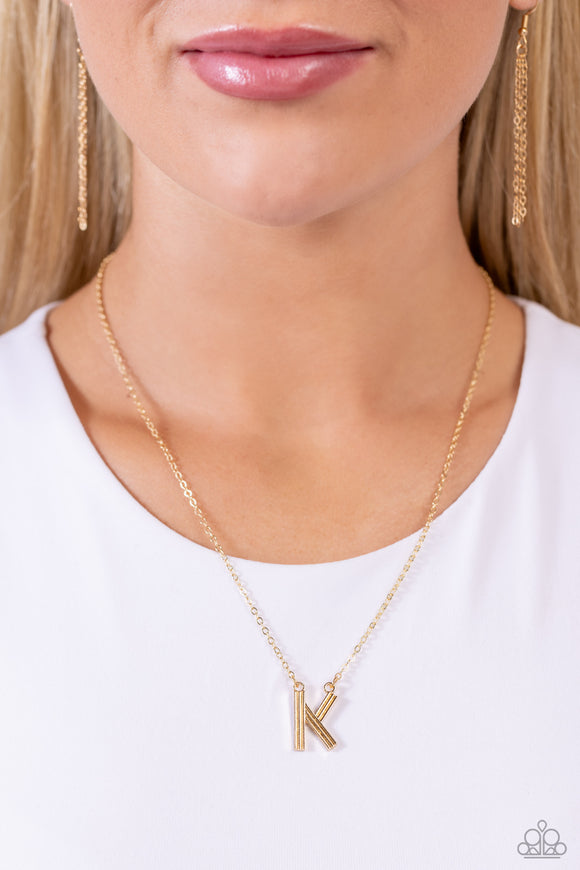 Leave Your Initials - Gold - K Necklace - Paparazzi Accessories