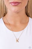 Leave Your Initials - Gold - K Necklace - Paparazzi Accessories