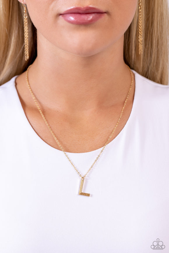Leave Your Initials - Gold - L Necklace - Paparazzi Accessories