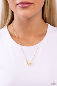 Leave Your Initials - Gold - M Necklace - Paparazzi Accessories