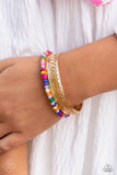 Multicolored Medley - Gold Bracelet - Paparazzi Accessories
