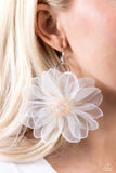 Cosmopolitan Chiffon - White Earrings - Paparazzi Accessories