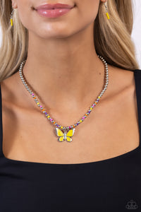 Vibrant Flutter - Yellow Necklace - Paparazzi Accessories