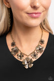 Prideful Pollen - Brass Necklace - Paparazzi Accessories