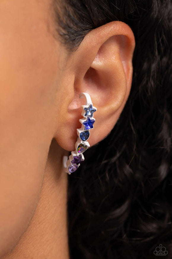 In Good Shape - Blue Post Earrings - Paparazzi Accessories